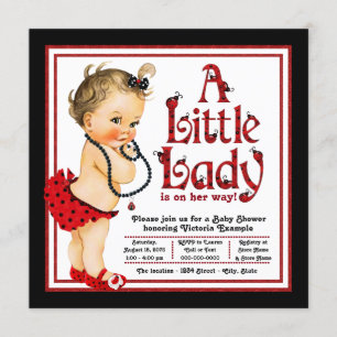 Red Ladybug Baby Dusche Einladung