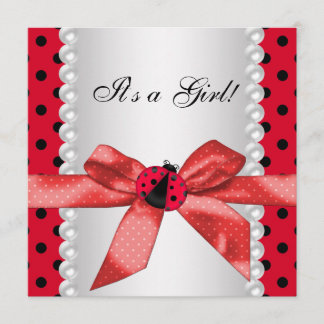 Red Ladybug Baby Dusche Einladung