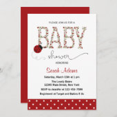 Red Ladybug Baby Shower Einladung (Vorne/Hinten)