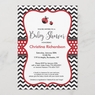 Red Ladybug Baby Shower Einladung