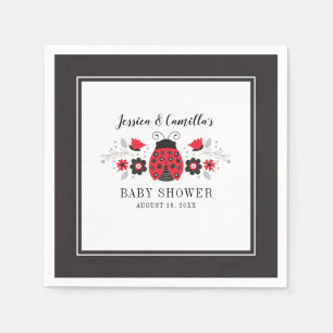 Red Ladybug Baby Shower Napkin Serviette