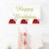 Red Ladybug Birthday Banner (Insitu)