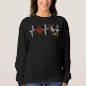 Red Ladybug Brown Chihuahua Heartbeat Dog Sweatshirt (Vorderseite)