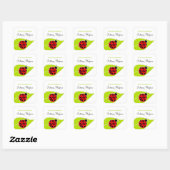 Red Ladybug Buchzeichen Quadratischer Aufkleber (Blatt)