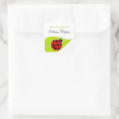 Red Ladybug Buchzeichen Quadratischer Aufkleber (Tasche)