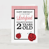 Red Ladybug Children's Birthday Karte (Vorderseite)