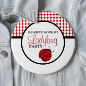 Red Ladybug Children's Birthday Party Button (Beispiel)