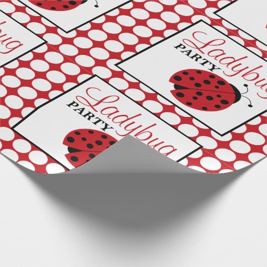 Red Ladybug Children's Birthday Party Geschenkpapier (Ecke)