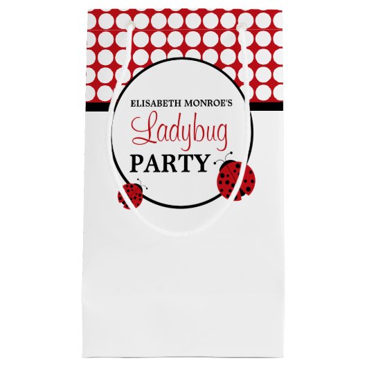Red Ladybug Children's Birthday Party Kleine Geschenktüte (Vorderseite)