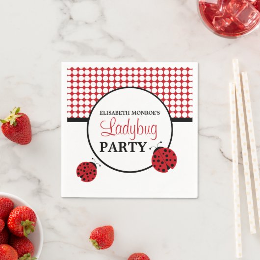 Red Ladybug Children's Birthday Party Serviette (Beispiel)