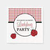 Red Ladybug Children's Birthday Party Serviette (Vorderseite)