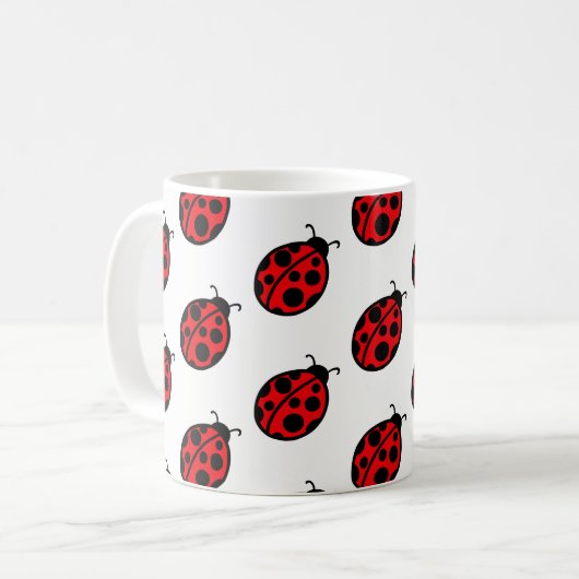 Red Ladybug Coffee Tasse Geschenk (Vorderseite Links)