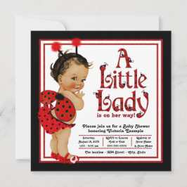 Red Ladybug Ethnic Girl Ladybug Babydusche Einladung