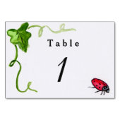 Red Ladybug Garden Custom Number Table Cards Tischnummer (Rückseite)