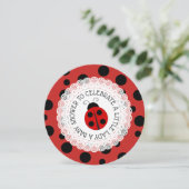 Red Ladybug Girl Baby Shower Einladungen (Stehend Vorderseite)