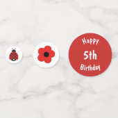 Red Ladybug Girl Birthday Konfetti (Rückseiten)