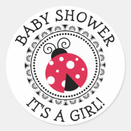 Red Ladybug Girl Shower Stickers