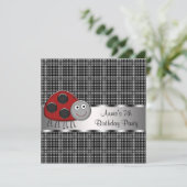 Red Ladybug Girls 7. Geburtstagsparty Einladung (Stehend Vorderseite)