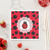 Red Ladybug Girl's Baby Shower Serviette (Beispiel)