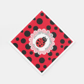 Red Ladybug Girl's Baby Shower Serviette (Ecke)