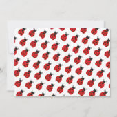 Red Ladybug Girls Geburtstagsfeier Einladung (Rückseite)