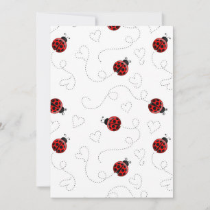 Red Ladybug Käfer Insekt Lover Black Hearts Einladung