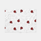Red Ladybug Käfer Insekt Lover Black Hearts Fleecedecke (Vorderseite (Horizontal))