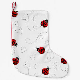 Red Ladybug Käfer Insekt Lover Black Hearts Kleiner Weihnachtsstrumpf