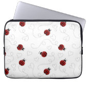 Red Ladybug Käfer Insekt Lover Black Hearts Laptopschutzhülle (Vorderseite)