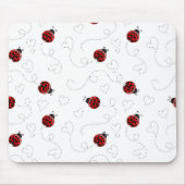 Red Ladybug Käfer Insekt Lover Black Hearts Mousepad (Vorne)