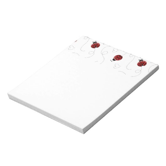 Red Ladybug Käfer Insekt Lover Black Hearts Notizblock (Rotiert)
