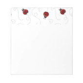 Red Ladybug Käfer Insekt Lover Black Hearts Notizblock (Vorderseite)