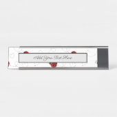 Red Ladybug Käfer Insekt Lover Black Hearts Schreibtischnamensplakette (Vorderseite )