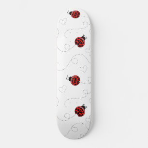 Red Ladybug Käfer Insekt Lover Black Hearts Skateboard