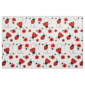 Red Ladybug Lady Bug Floral White Blume Stoff (Fat Quarter (45,7 x 55,9 cm))