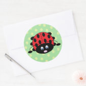 Red Ladybug mit Blume Stickers (Umschlag)