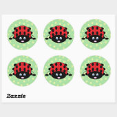 Red Ladybug mit Blume Stickers (Blatt)