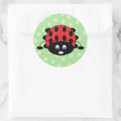 Red Ladybug mit Blume Stickers (Tasche)