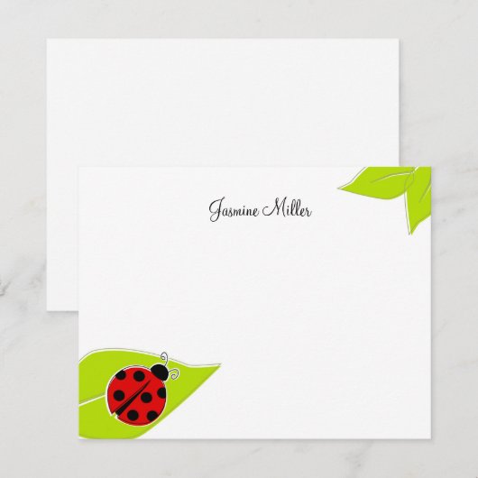 Red Ladybug Mitteilungskarten (Vorne/Hinten)