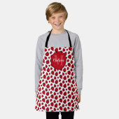 Red Ladybug Muster Personalisiert Schürze (Getragen)