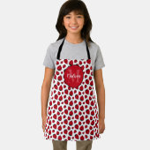 Red Ladybug Muster Personalisiert Schürze (Insitu)