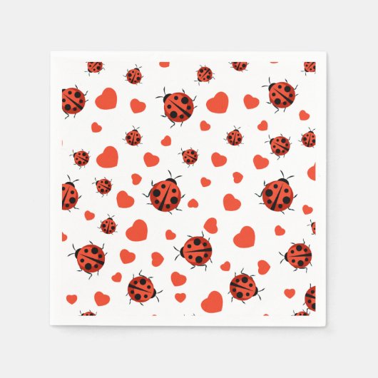 Red Ladybug Paper Teller Serviette (Vorderseite)