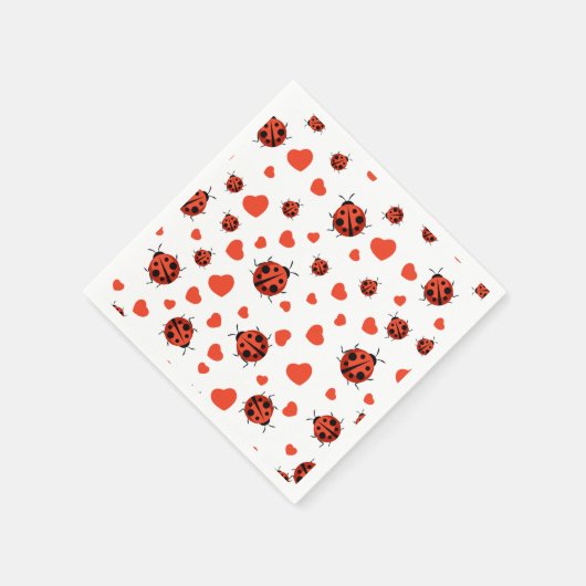 Red Ladybug Paper Teller Serviette (Ecke)