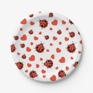 Red Ladybug Pappteller