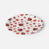 Red Ladybug Pappteller (Schrägansicht)