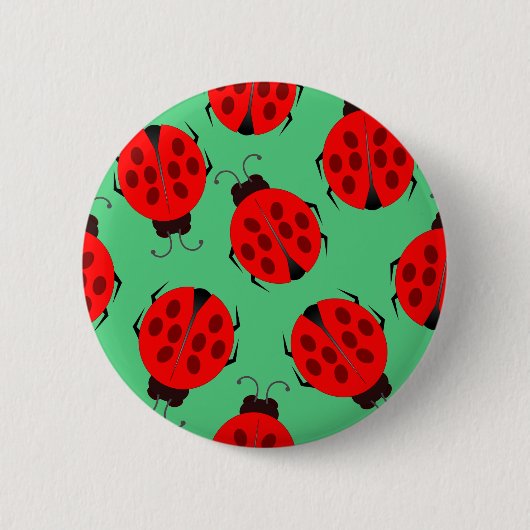 Red Ladybug Pattern Button (Vorderseite)