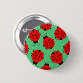 Red Ladybug Pattern Button (Vorne & Hinten)
