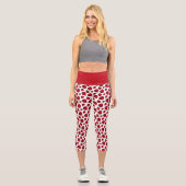 Red Ladybug Pattern Capri Leggings (Vorderseite)