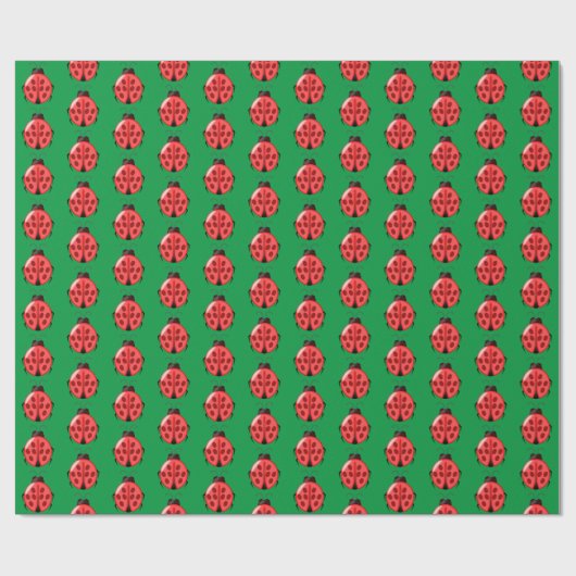 Red Ladybug Pattern Geschenkpapier (Flach)