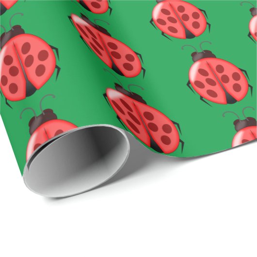 Red Ladybug Pattern Geschenkpapier (Rolleneckpunkt)